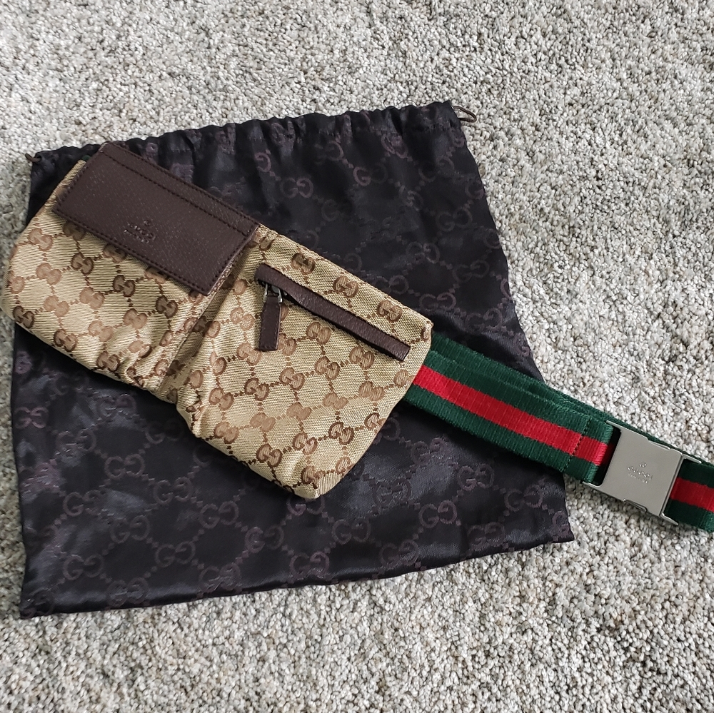 Gucci GG Canvas Double Pocket Mini Bag